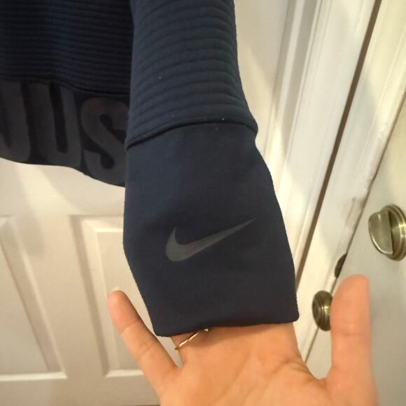 NIKE Dri-Fit M Navy Just Do It Ribbed Knit‎ Pullover Sweatshirt - Picture 5 of 13